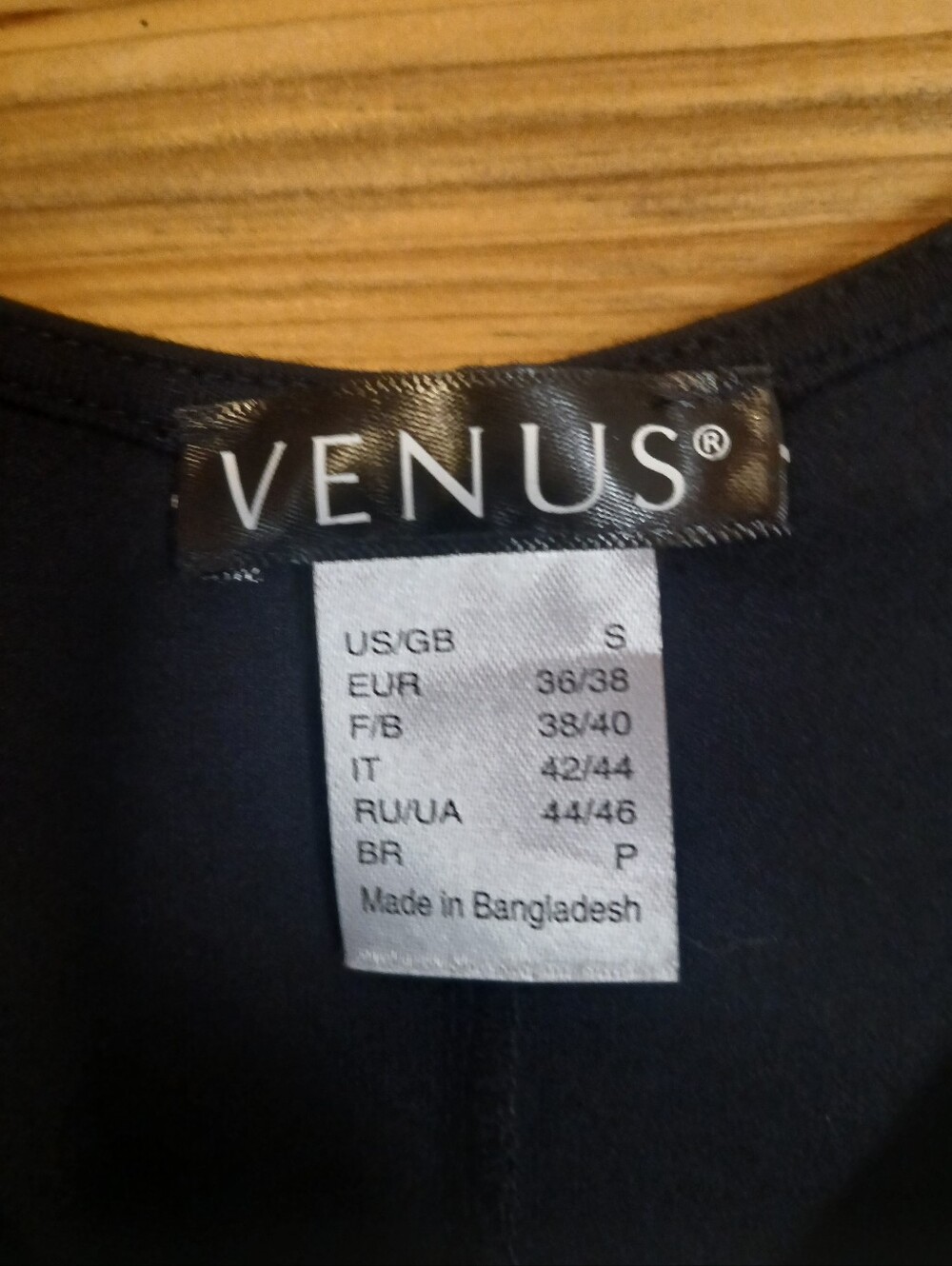 Venus Black Top Size S